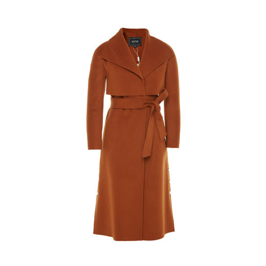 无货下架-EITIE爱特爱女装秋冬时尚斗篷中长收腰羊毛呢大衣双面呢6014718 商品图3