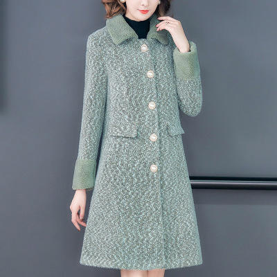 AHM 056  2019新款中年妈妈秋冬装水貂绒大衣秋装阔太太女装毛呢外套 商品图3