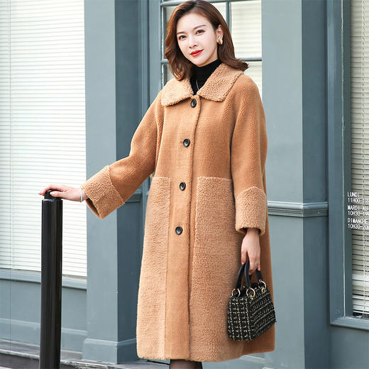 LLJR-XCDD308冬季新款时尚拼接羊羔毛大衣休闲装 商品图0