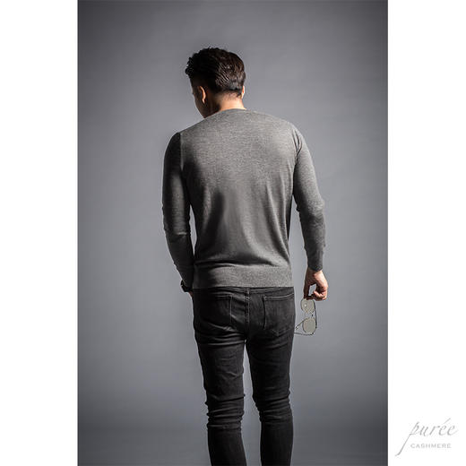 #1989 Ultra-light Superfine Basic Sweater 超轻精纺基础男款 翡翠绿/绅士灰 商品图10