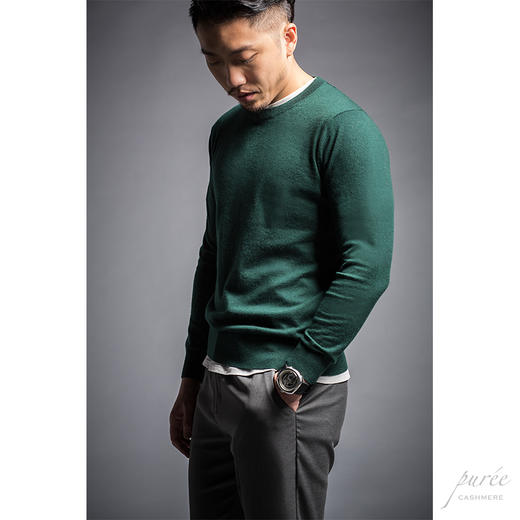 #1989 Ultra-light Superfine Basic Sweater 超轻精纺基础男款 翡翠绿/绅士灰 商品图2