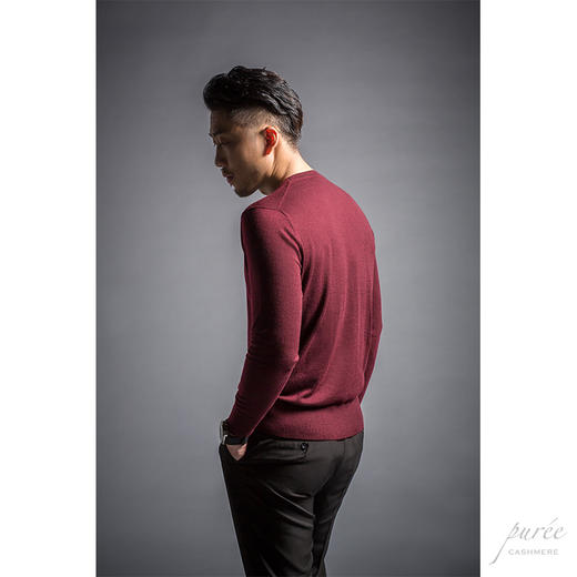 #1989 Ultra-light Superfine Basic Sweater 超轻精纺基础男款 午夜藏蓝/深酒红 商品图5
