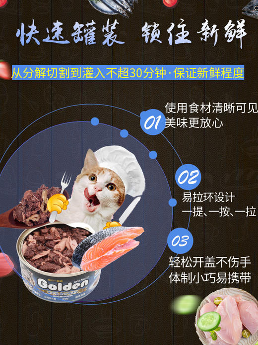 金赏金枪鱼系列红肉猫罐头170g*24罐 商品图3