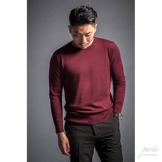 #1989 Ultra-light Superfine Basic Sweater 超轻精纺基础男款 午夜藏蓝/深酒红 商品图6