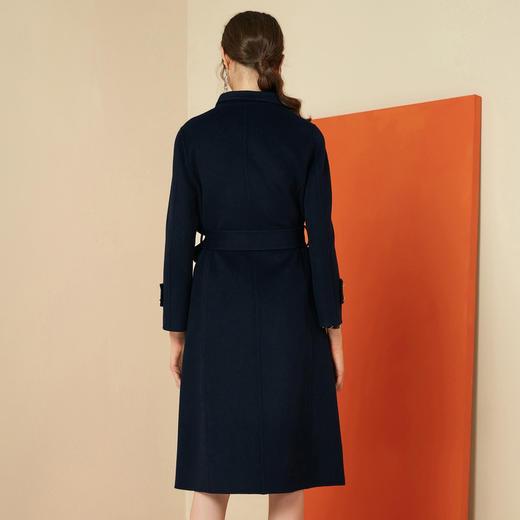 EITIE爱特爱冬季气质立领赫本风纯羊毛呢外套女中长款6014728 商品图3