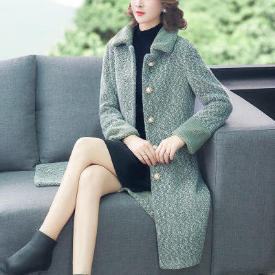 AHM 056  2019新款中年妈妈秋冬装水貂绒大衣秋装阔太太女装毛呢外套 商品图2