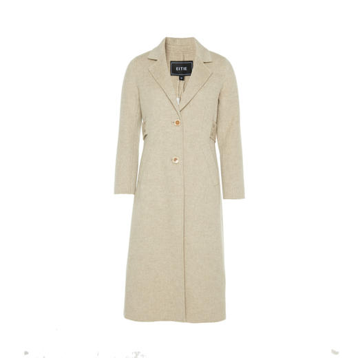 EITIE爱特爱女装冬季气质翻领长款羊毛呢外套双面呢大衣6014704 商品图4