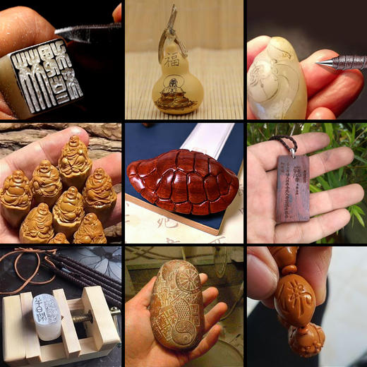 【钨钢篆刻刀10件套】尖锐极硬钨钢篆刻刀，赠送篆刻床和章料各1件！ 商品图4