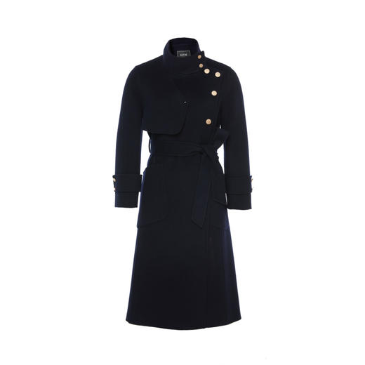 EITIE爱特爱冬季气质立领赫本风纯羊毛呢外套女中长款6014728 商品图4