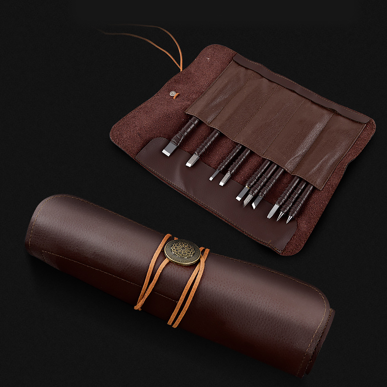 【钨钢篆刻刀10件套】尖锐极硬钨钢篆刻刀，赠送篆刻床和章料各1件！