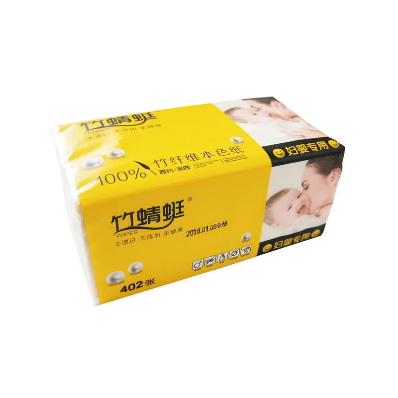 竹蜻蜓竹纤维本色抽纸妇婴专用6连包134抽402张JPY带授权招加盟代理
