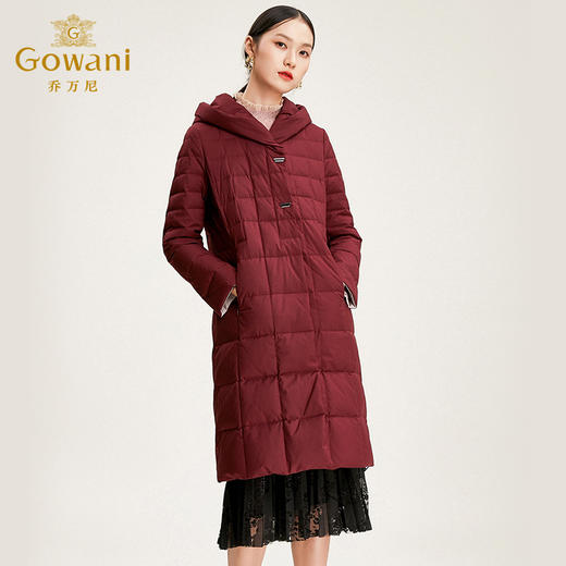 乔万尼冬季羽绒服女白鸭绒时尚轻薄中长款直筒显瘦外套EN4T739 商品图1