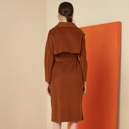 无货下架-EITIE爱特爱女装秋冬时尚斗篷中长收腰羊毛呢大衣双面呢6014718 商品图2