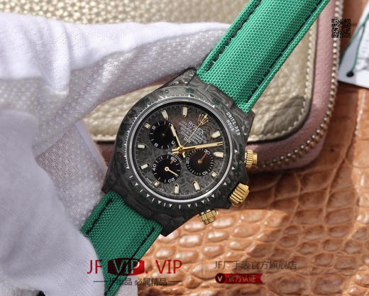 DIW劳力士宇宙计时迪通拿系列，上海7750计时机芯，表壳碳纤维材质打造，镜面双面电镀高透膜工艺，男士腕表，绢丝表带，自动机械机芯，密底 商品图2