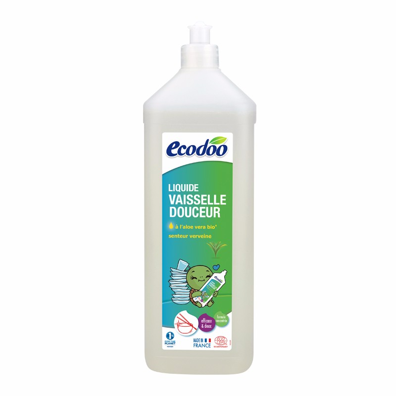 法国进口ecodoo/逸乐舒 欢乐家庭浓缩洗洁精有机洗碗液果蔬清洗剂ECOCERT有机认证1L JPY带授权招加盟代理