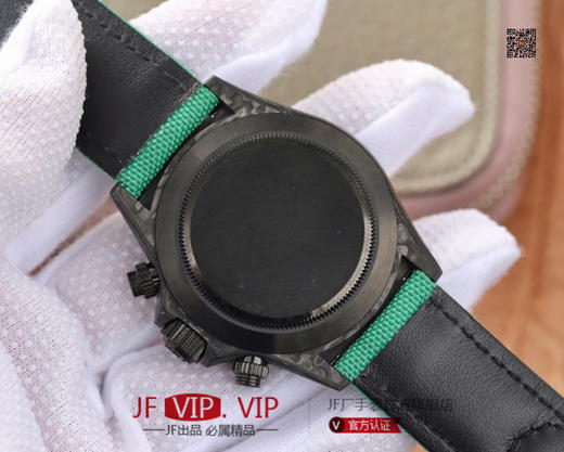 DIW劳力士宇宙计时迪通拿系列，上海7750计时机芯，表壳碳纤维材质打造，镜面双面电镀高透膜工艺，男士腕表，绢丝表带，自动机械机芯，密底。 商品图6