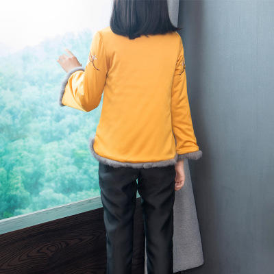 QZ-18614秋冬新款中式刺绣花鸟唐装旗袍过新年棉服棉袄外套 商品图4