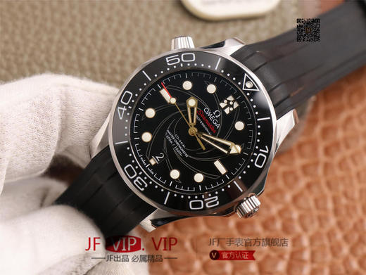 VS欧米茄300米潜水表詹姆斯·邦德-女王密使限量版，正品一表难求，值得珍藏的款式。每个男人心中都有一个007梦，冷酷，机智且勇敢。VS匠心打造，圆你007梦。男士腕表，硅胶表带，自动机械机芯，透底。 商品图1