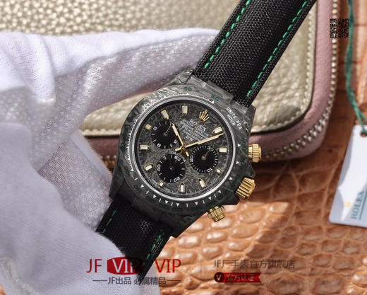 DIW劳力士宇宙计时迪通拿系列，上海7750计时机芯，表壳碳纤维材质打造，镜面双面电镀高透膜工艺，男士腕表，绢丝表带，自动机械机芯，密底 商品图2