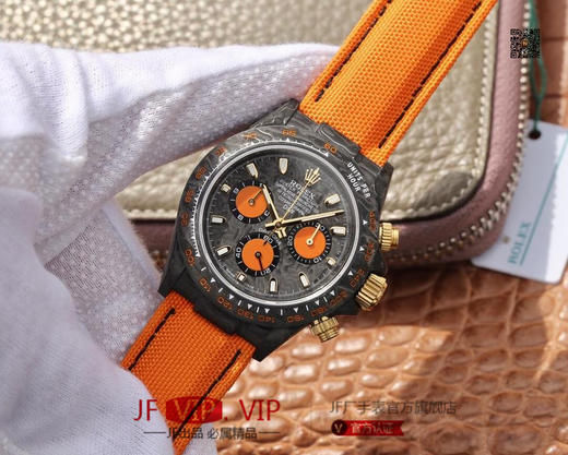 DIW劳力士宇宙计时迪通拿系列，上海7750计时机芯，表壳碳纤维材质打造，镜面双面电镀高透膜工艺，男士腕表，绢丝表带，自动机械机芯，密底。 商品图2