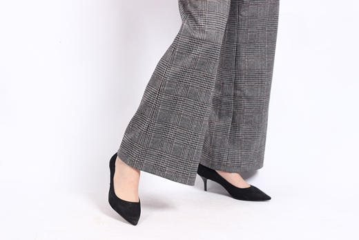 秋冬新款格纹针织毛呢宽松垂感直筒裤36047 商品图1