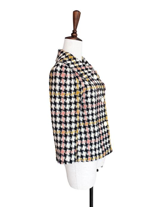 TYNVIE 小翻领复古短外套 - 格纹 商品图3