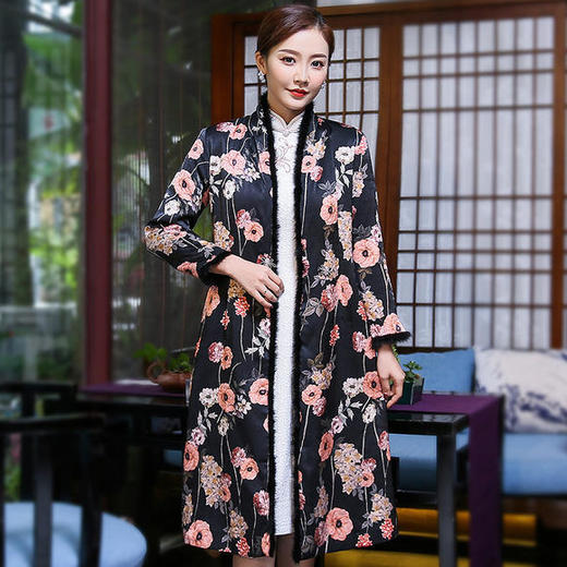 气质水貂毛领,唐装风衣外套xgt-t9537