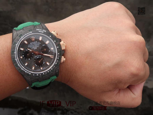 DIW劳力士宇宙计时迪通拿系列，上海7750计时机芯，表壳碳纤维材质打造，镜面双面电镀高透膜工艺，男士腕表，绢丝表带，自动机械机芯，密底 商品图9