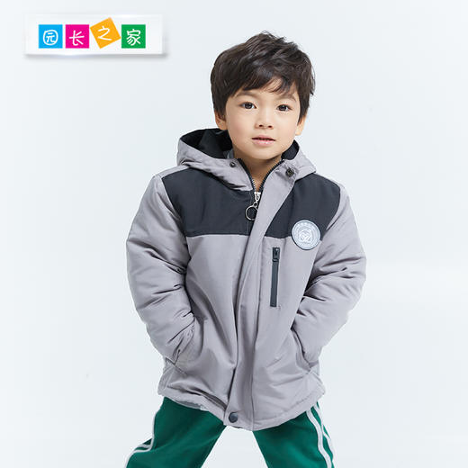 幼儿灰色拼接秋冬棉服园服 商品图3