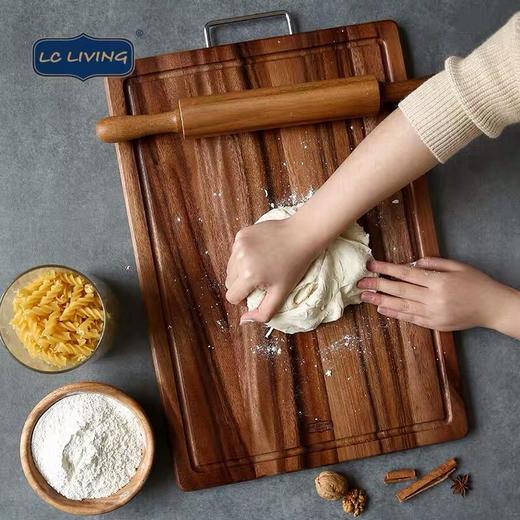 泰国进口LC LIVING相思木原木色带提手长方菜板小号MP40 商品图2