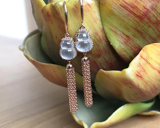 「福摇」翡翠葫芦流苏耳坠【现货】 商品图3