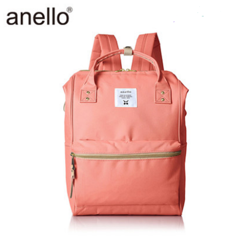 【新品推荐】anello日本离家出走妈妈包乐天防盗防水大容量双肩书包 B0193A 珊瑚红大号 采 购 价JPY带授权招加盟代理