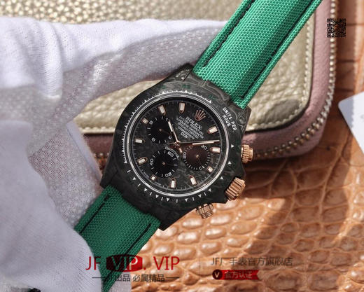 DIW劳力士宇宙计时迪通拿系列，上海7750计时机芯，表壳碳纤维材质打造，镜面双面电镀高透膜工艺，男士腕表，绢丝表带，自动机械机芯，密底 商品图2