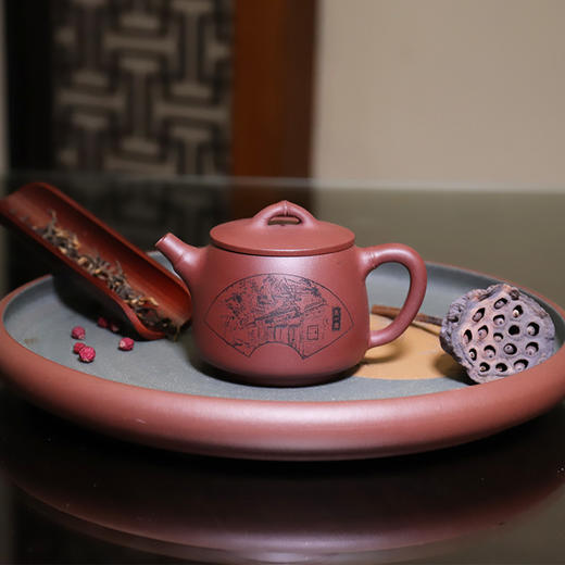 天一书局出品 紫砂壶 竹节（天一阁） 家用球孔茶壶 商品图0