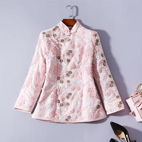 ZSM-181111冬季新款修身水溶绣花旗袍上衣