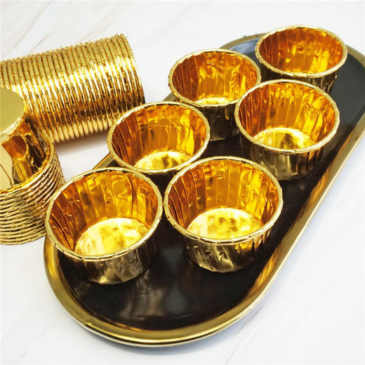 （整条）亮面卷边纸杯 金色/银色/玫瑰金  大/中/小号可选 50入烘焙蛋糕马芬杯耐烤耐高温 商品图5
