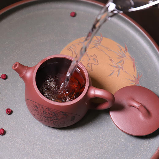 天一书局出品 紫砂壶 竹节（天一阁） 家用球孔茶壶 商品图2