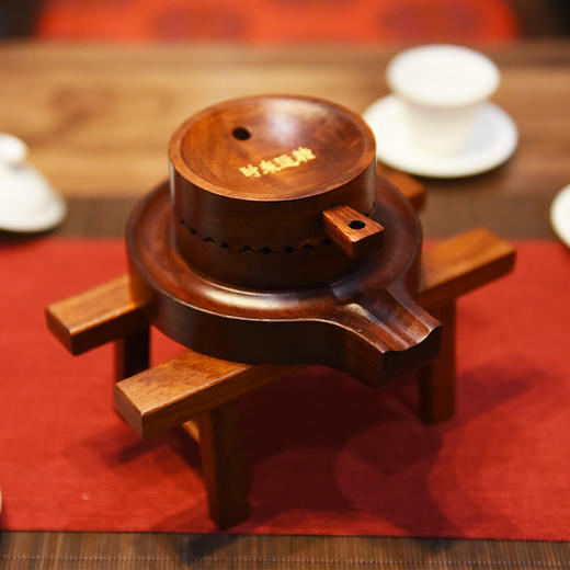 天一书局出品 时来运转石磨工艺品 红木手工家居摆件 商品图0