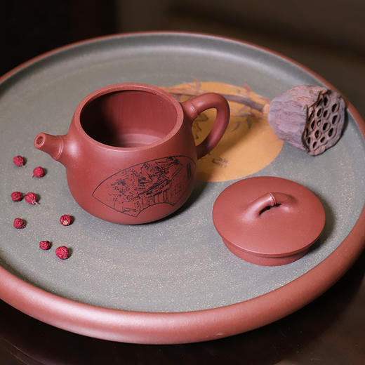 天一书局出品 紫砂壶 竹节（天一阁） 家用球孔茶壶 商品图1