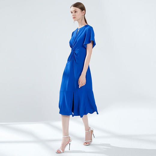 EITIE爱特爱女装夏季新品镂空小V领显瘦荷叶边时尚连衣裙长款5907677 商品图6