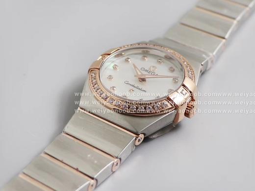 8848F欧米茄星座系列，表径24mm，搭载原版欧米茄1376专用机芯，字面采用一级珍珠贝母和南非真钻制成，表带18K金盾牌，女士腕表，精钢表带，自动机械机芯 商品图14