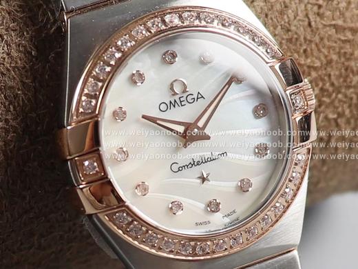 8848F欧米茄星座系列，表径24mm，搭载原版欧米茄1376专用机芯，字面采用一级珍珠贝母和南非真钻制成，表带18K金盾牌，女士腕表，精钢表带，自动机械机芯 商品图12