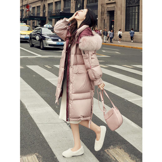 GYD-J319619977冬季新款韩版宽松时尚过膝真大毛领加厚外套 商品图3