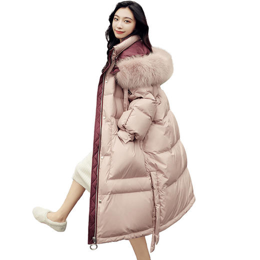 GYD-J319619977冬季新款韩版宽松时尚过膝真大毛领加厚外套 商品图4