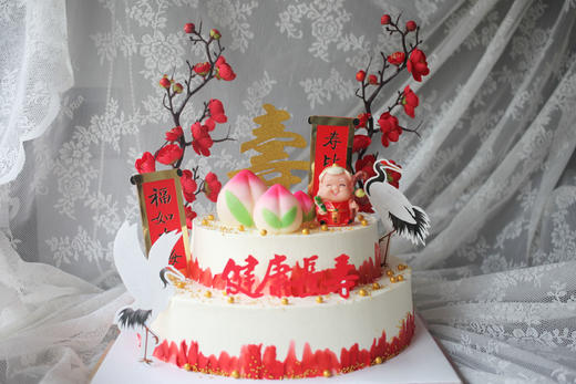 祝寿款 过寿 寿桃 双层 贺寿蛋糕 商品图0