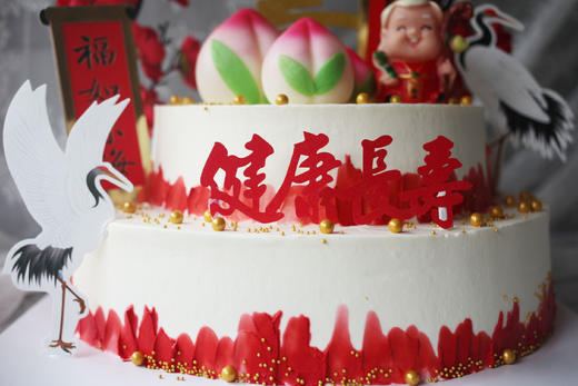 祝寿款 过寿 寿桃 双层 贺寿蛋糕 商品图1