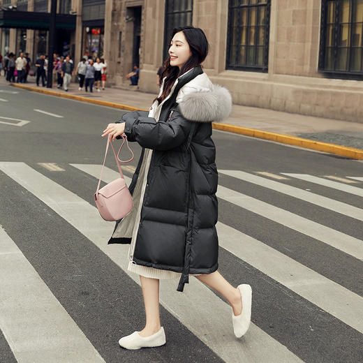 GYD-J319619977冬季新款韩版宽松时尚过膝真大毛领加厚外套 商品图2