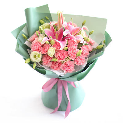 暖若安阳 19朵粉色精品康乃馨 - 送花优全国同城鲜花旗舰店