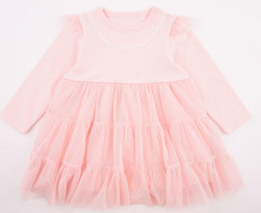棉果果春秋季女童小毛圈网纱连衣裙M122700420071 商品图3