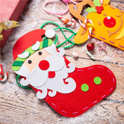 不织布圣诞节袜子小背包系列幼儿园小礼物儿童手工diy装饰圣诞树 商品图3